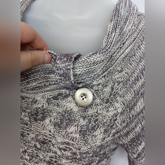 MAURICES Western Knit Fall Cozy Purple White Cowl Neck Sweater (#397) - Picture 4 of 10